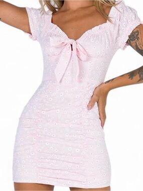 Princess Polly light pink floral Back To Paris Mini Dress